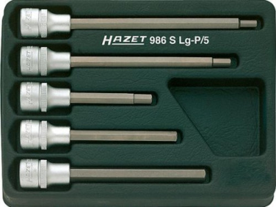Набор головок с насадками Hazet 986SLG-P/5 Набор головок с насадками Hazet 986SLG-P/5