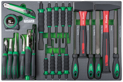 Набор инструментов, молотки, выколотки и губцевый, 23 пр. в мягком ложементе (D) TOPTUL GED2332