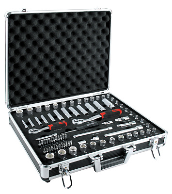 T45907 Набор инструмента 81 предмет 1/4" и 3/8" в алюминиевом кейсе (дюйм+метрика)